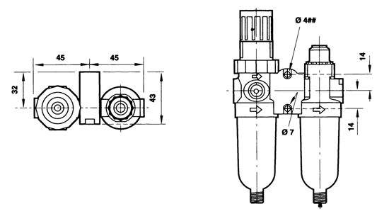 G3/8" Air Filter Regulator And Lubricator With Brass Filter Element