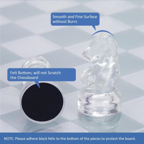 Customized Acrylic Game Set Chess Pieces And Chess Board Elegant For Gifts