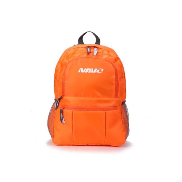 Orange 300D Polyester Backpack Foldable Laptop Backpack With Zipper Front