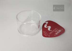China Transparent Mini Round Plastic Containers 49mm Dia For Chocolate Powder Packaging on sale