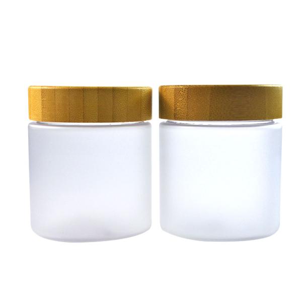 Amber Body Plastic Makeup Containers , Clear Cosmetic Containers With Bamboo Lid
