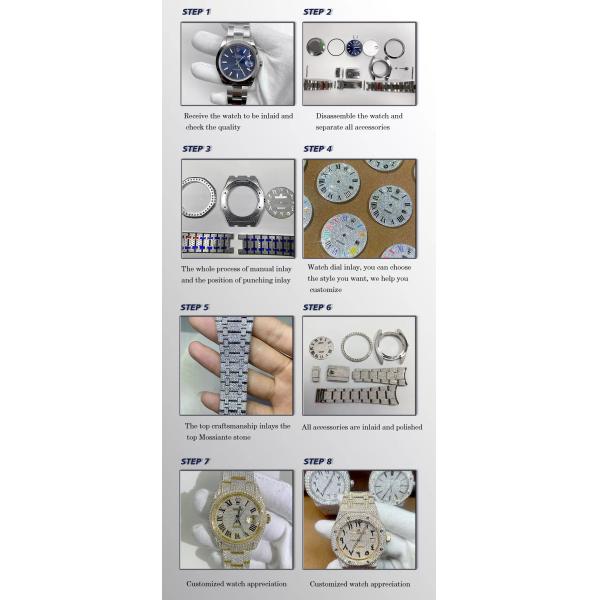 High End Jewelry Moissanite Diamond Watch Rolex 2824 Natural Diamond Watch