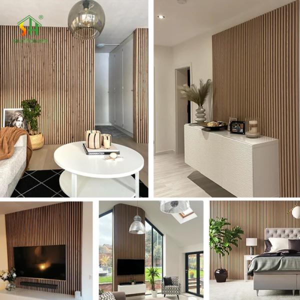 High Quality Waterproof Fireproof Interior Wall Decoration Panel Acoustic Panel Wooden Sound Isolation Slat Wall Panel