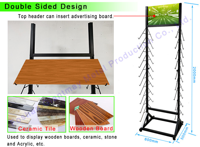 Double sided Ceramic Wood Panel Rack Tile Display Stand