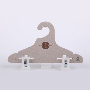 China Recycled Paper Pants Hangers with Clips , Cardboard Clothes Hangers Customizable Size on sale