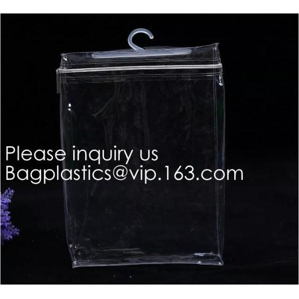 Transparent PVC hanger hook plastic bags for clothes packing,Better Protect and store CD's, books, magazines, papers and