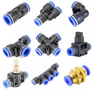 China Air Connector Tube Plastic Pneumatic Fittings Water Hose Couplers 4mm 6mm 8mm 10mm 12mm PU PY PK PE PV SA on sale