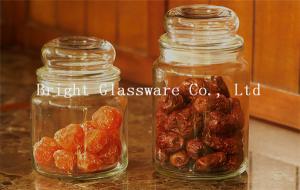 Cheap special shape machine pressed glass storage jar for sale for sale