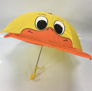 Cheap 18 Inches Manual Open Cute Cartoon Duck Umbrella Waterproof Polyester for sale