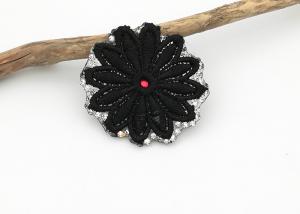 Cheap Black Color Small Flower Embroidery Patches , Embroidery Applique Patches for sale