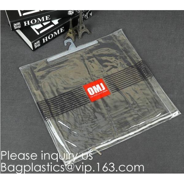 Transparent PVC hanger hook plastic bags for clothes packing,Better Protect and store CD's, books, magazines, papers and