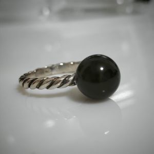 Buy cheap 8mm Onyx Petite Ring 925 Sterling Silver Vintage Inspired Jewelry Womens Gift from wholesalers