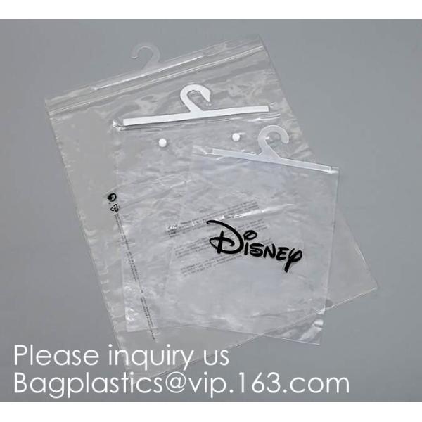 Transparent PVC hanger hook plastic bags for clothes packing,Better Protect and store CD's, books, magazines, papers and
