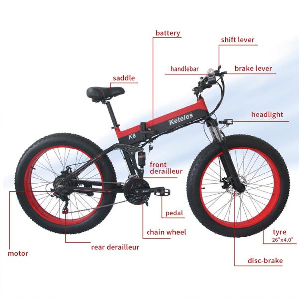 6061Alu 26 Inch Fat Tire Electric Bike 28MPH Max Speed Multi Patterned