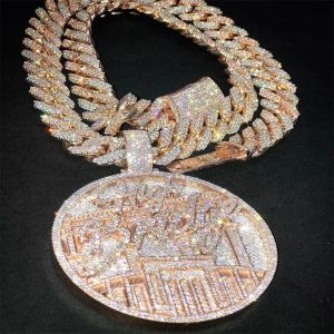 Icy Letter Miami Cuban Link Chain Charm Pendant Custom Name Cuban Link Chain