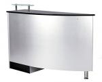 Sliver Curve Beauty Salon Front Desk , Salon Reception Counter With Shinning