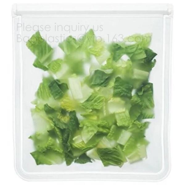 Silicone Plastic Packaging Food Zip Silicon Freezer Fresh Vegetable Storage Bags Fresh Fridge Food Preservation Bag Reus