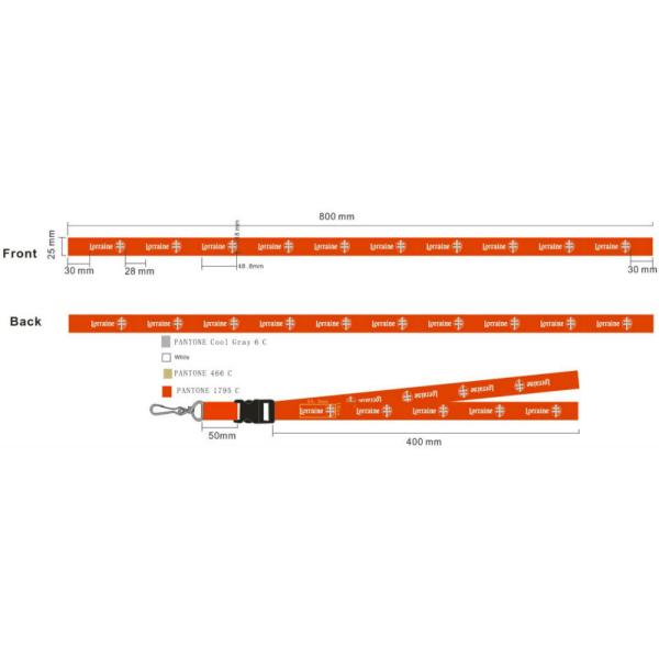 20MM Blue Tube Silk Screen Lanyards / Badge Holders Lanyards With Split Ring