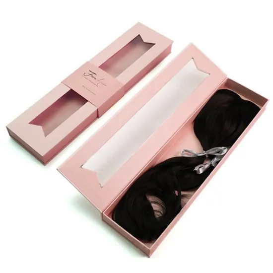 Hair Extension Bundles 150gsm Book Shaped Gift Box with Clear Window