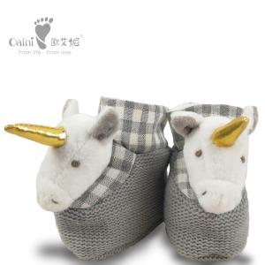 Cheap 8 X 9cm Plush Baby Shoes Unicorn House Shoes EN71 ODM for sale