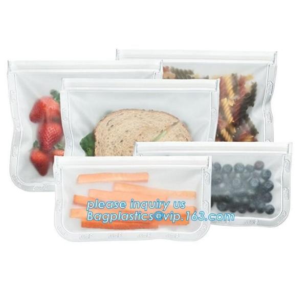 Silicone Plastic Packaging Food Zip Silicon Freezer Fresh Vegetable Storage Bags Fresh Fridge Food Preservation Bag Reus