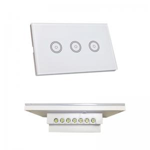 China 1800w 10A WIFI Smart Wall Light Switch 120*72*34 Mm White Crystal Glass Panel on sale