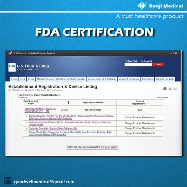 SARS COV-2 Specimen Collection Tube , Vtm Test Kit CE approved