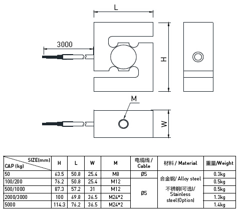 High Accuracy Compression Type Scale Load Cell For Hopper Scale