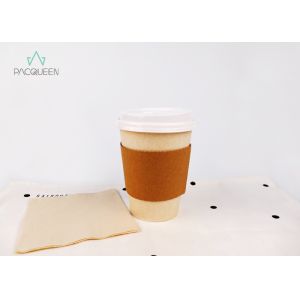 Buy cheap Single Wall / Double Wall Compostable Paper Cups With Cup Sleeves / Cup Lids from wholesalers
