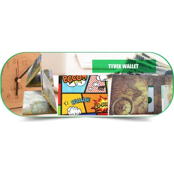 Soft Envelope Tyvek Clutch Bag, Dupont Cosmetic Makeup Bag with Handle Waterproof Creative Dupont Paper Tyvek Clutch Pur