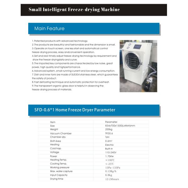 Touch Screen Small Freeze Dry Machine Operating One Key Start SUS304