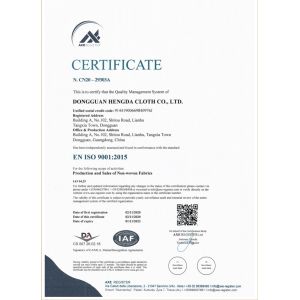 Dong Guan Hendar Cloth Co., Ltd Certifications
