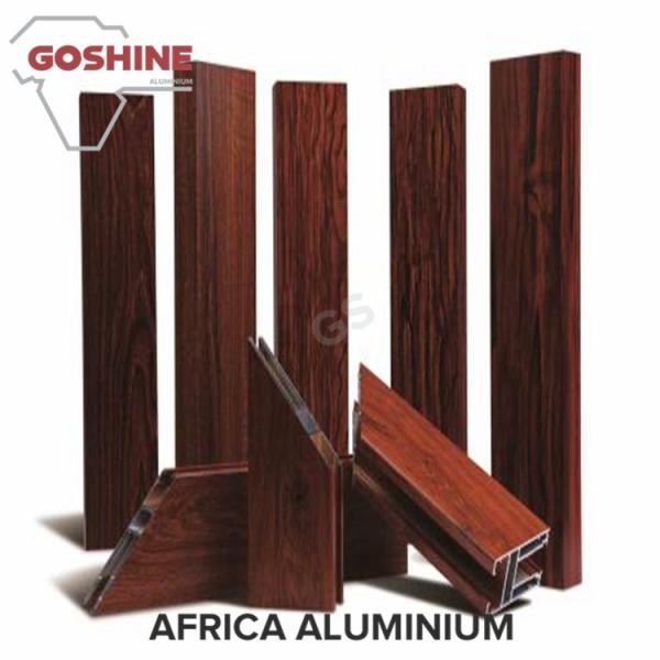 Industrial Wood Finish Aluminium Profiles For Polycarbonate Sheet OEM / ODM