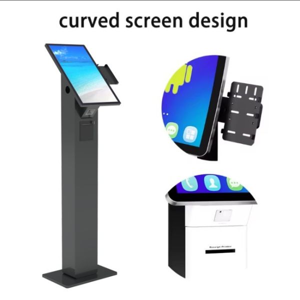 23.6 Inch Android All-in-One POS Terminal Self Ordering Kiosk Software QR Code Scanner Ticket Printer