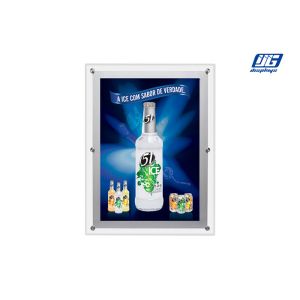 Cheap A0 Size Crystal LED Light Box , Clear Acrylic Magic Edge Lit Poster Frames Indoor for sale