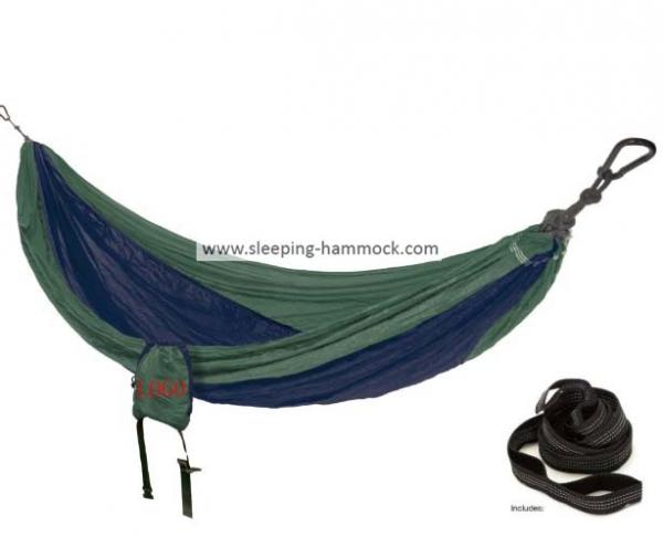 Quality Woods Camping Tree Parachute Nylon Hammock , Parachute Traveller Hammock Blue Hunter Green wholesale