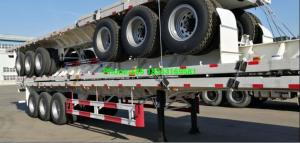 China 3 Axles Heavy Duty Semi Trailers 40ft Flatbed Trailer For Container Load on sale