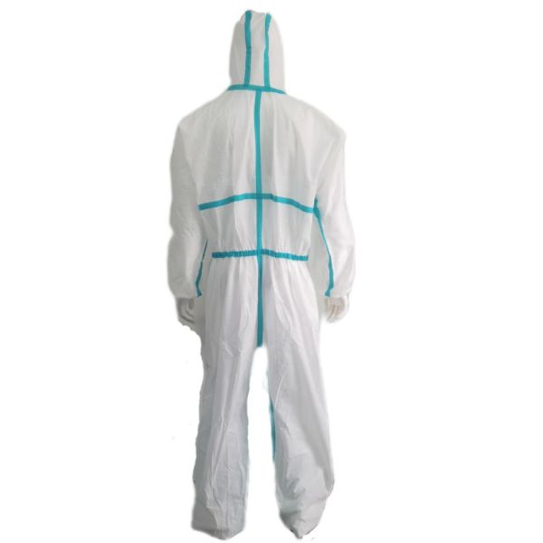 Flexible Dustproof VASTPROTECT-603 Disposable Isolation SMS Coverall with Stick Strip