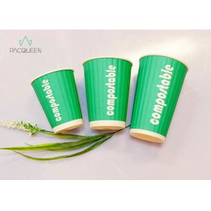 Buy cheap Compostable Embossed Coffee Cups Poly Lactic Acid Lined For Hot Drinks from wholesalers