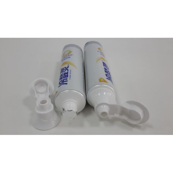 Matt Surface Design Empty Toothpaste Tubes With Smooth Balck Cap , Flexible Printing