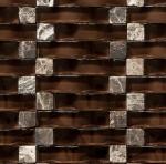 Chocolate 12x12 Stone Glass Mosaic Tile Backsplash For Kitchen Wall