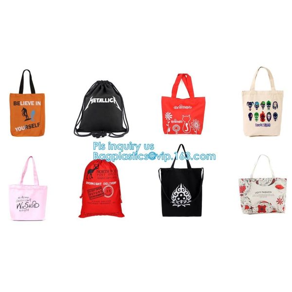 Custom silk screen printed Cotton material handle style blank natural cotton canvas bag without logo bagplastics bagease