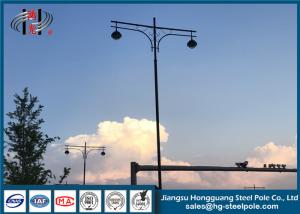 China ISO RAL Powder Coated Street Light Poles , Polygonal Outside Light Pole on sale
