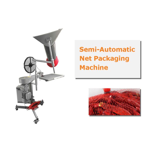 800W Semi Automatic Net Packaging Machine Fruit Bag Ticketing Packing Equipment