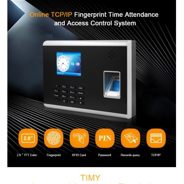 2.4 Inch TFT IP TCP Biometric Fingerprint Time Attendance