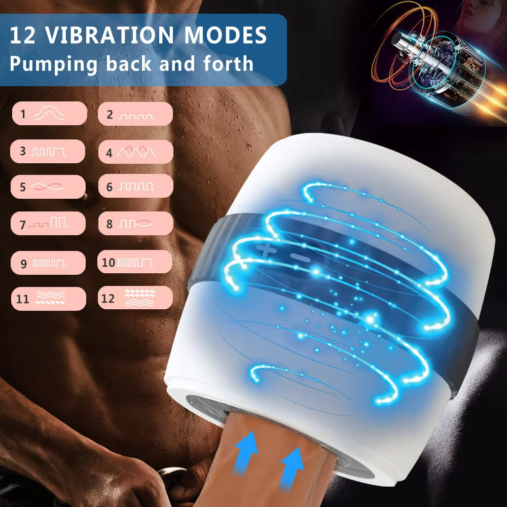 Automatic Sucking Male Masturbator Cup 12 Modes Vibration Pussy Stimulation Cup