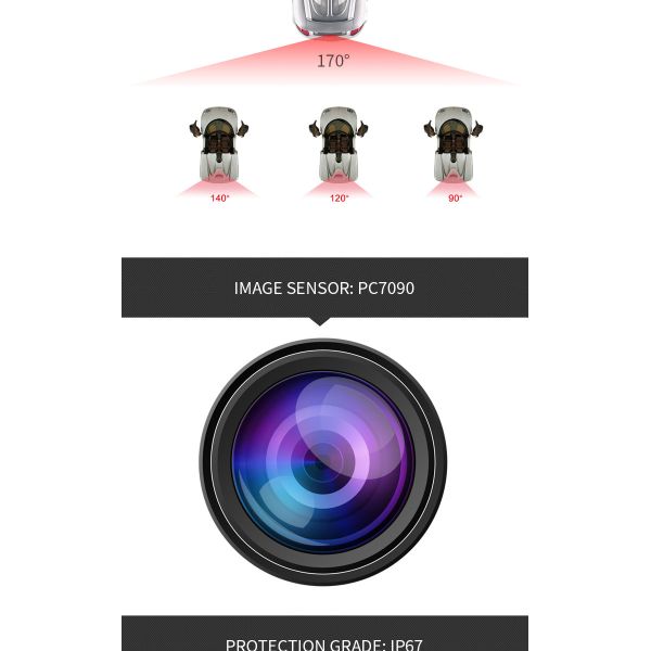 DC 12V Plastic Shell Car DVD Player Parts ABS Material Rear View Camera