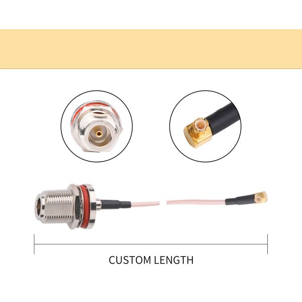 N Socket To Mcx Plug Right Angle Gold Plated Rf Coaxial Cable Assembly