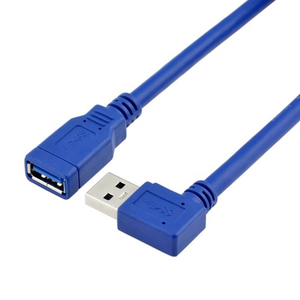 High Speed 5Gbps 90 Degree Right Angle Male to Female USB 3.0 Type A Extension Cable