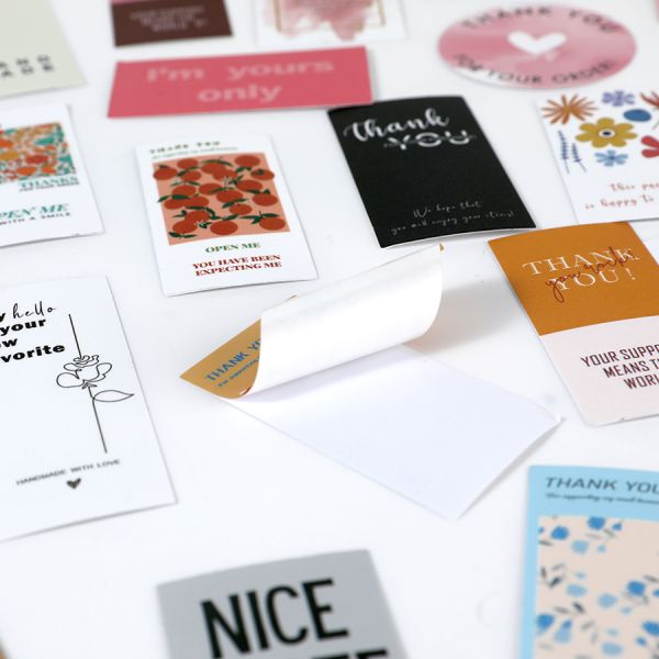 CMYK Color Paper Self Adhesive Sticker Label Custom Round Thank You Sticker